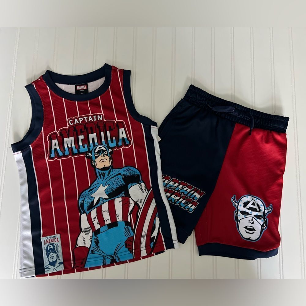 Marvel's Captain America Tank and Short Set Boys- Size 4